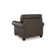 Fecy Sofa Armchair | Rolled Arms & Turned Legs | Umber Gray Faux Leather
