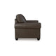 Fecy Sofa Armchair | Rolled Arms & Turned Legs | Umber Gray Faux Leather
