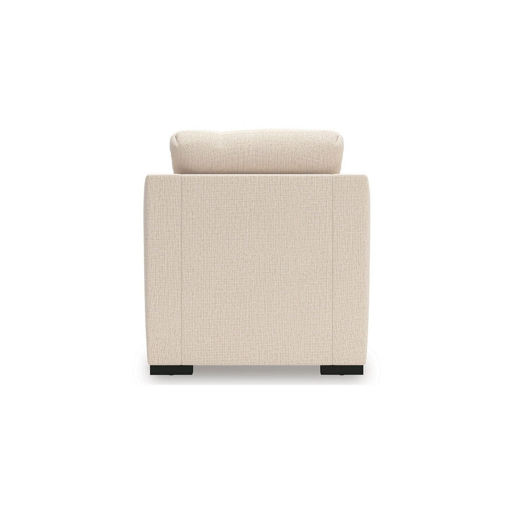 Jimy Sofa Armchair | Flared Arms & Reversible Cushions | Ivory Polyester