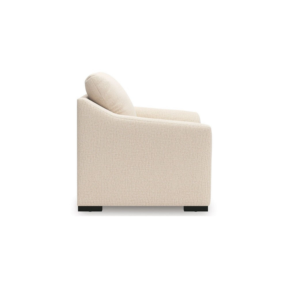 Jimy Sofa Armchair | Flared Arms & Reversible Cushions | Ivory Polyester