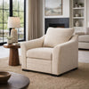 Jimy Sofa Armchair | Flared Arms & Reversible Cushions | Ivory Polyester