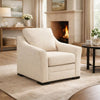 Jimy Sofa Armchair | Flared Arms & Reversible Cushions | Ivory Polyester