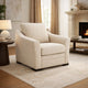 Jimy Sofa Armchair | Flared Arms & Reversible Cushions | Ivory Polyester