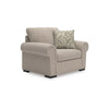 Mecy Oversized Armchair | 1 Pillow | Rolled Arms | Heather Beige Chenille
