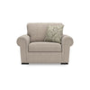 Mecy Oversized Armchair | 1 Pillow | Rolled Arms | Heather Beige Chenille