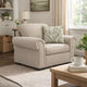 Mecy Oversized Armchair | 1 Pillow | Rolled Arms | Heather Beige Chenille