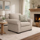 Mecy Oversized Armchair | 1 Pillow | Rolled Arms | Heather Beige Chenille