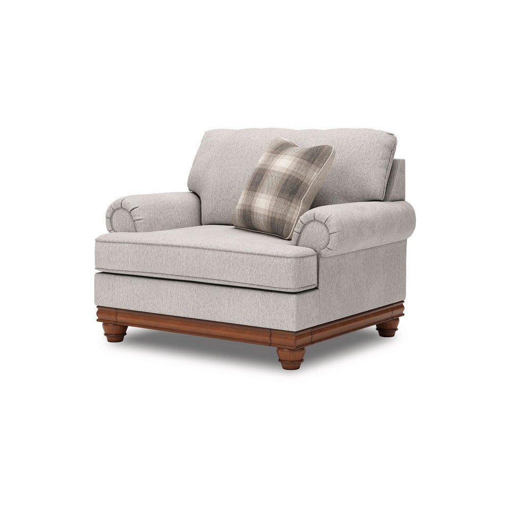 Fema Oversized Armchair | 1 Pillow | Rolled Arms | Sandstone Gray Chenille