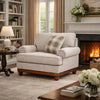 Fema Oversized Armchair | 1 Pillow | Rolled Arms | Sandstone Gray Chenille