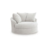 Cecy Oversize Swivel Accent Lounge Chair | 3 Throw Pillows | Arctic White