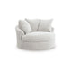 Cecy Oversize Swivel Accent Lounge Chair | 3 Throw Pillows | Arctic White