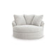 Cecy Oversize Swivel Accent Lounge Chair | 3 Throw Pillows | Arctic White