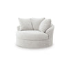 Cecy Oversize Swivel Accent Lounge Chair | 3 Throw Pillows | Arctic White