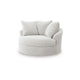 Cecy Oversize Swivel Accent Lounge Chair | 3 Throw Pillows | Arctic White