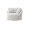 Cecy Oversize Swivel Accent Lounge Chair | 3 Throw Pillows | Arctic White