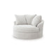 Cecy Oversize Swivel Accent Lounge Chair | 3 Throw Pillows | Arctic White