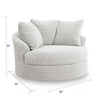 Cecy Oversize Swivel Accent Lounge Chair | 3 Throw Pillows | Arctic White