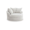 Cecy Oversize Swivel Accent Lounge Chair | 3 Throw Pillows | Arctic White