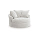 Cecy Oversize Swivel Accent Lounge Chair | 3 Throw Pillows | Arctic White
