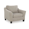 Wecy Oversize Armchair | Flared Arms & Tapered Black Legs | Taupe Polyester