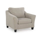 Wecy Oversize Armchair | Flared Arms & Tapered Black Legs | Taupe Polyester