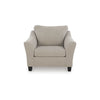 Wecy Oversize Armchair | Flared Arms & Tapered Black Legs | Taupe Polyester