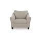 Wecy Oversize Armchair | Flared Arms & Tapered Black Legs | Taupe Polyester