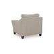 Wecy Oversize Armchair | Flared Arms & Tapered Black Legs | Taupe Polyester