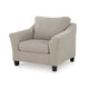 Wecy Oversize Armchair | Flared Arms & Tapered Black Legs | Taupe Polyester