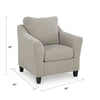 Wecy Oversize Armchair | Flared Arms & Tapered Black Legs | Taupe Polyester