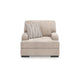 Necy Oversized Lounge Accent Armchair | 1 Throw Pillow | Taupe Polyester