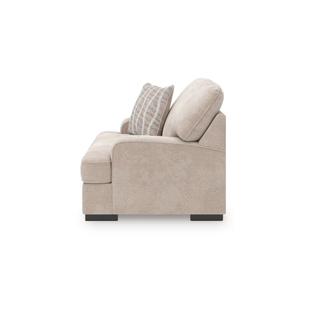 Necy Oversized Lounge Accent Armchair | 1 Throw Pillow | Taupe Polyester