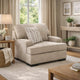 Necy Oversized Lounge Accent Armchair | 1 Throw Pillow | Taupe Polyester