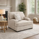 Necy Oversized Lounge Accent Armchair | 1 Throw Pillow | Taupe Polyester