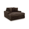 Addy Wide Oversized Lounge Chair | 2 Pillows | Chocolate Brown Corduroy