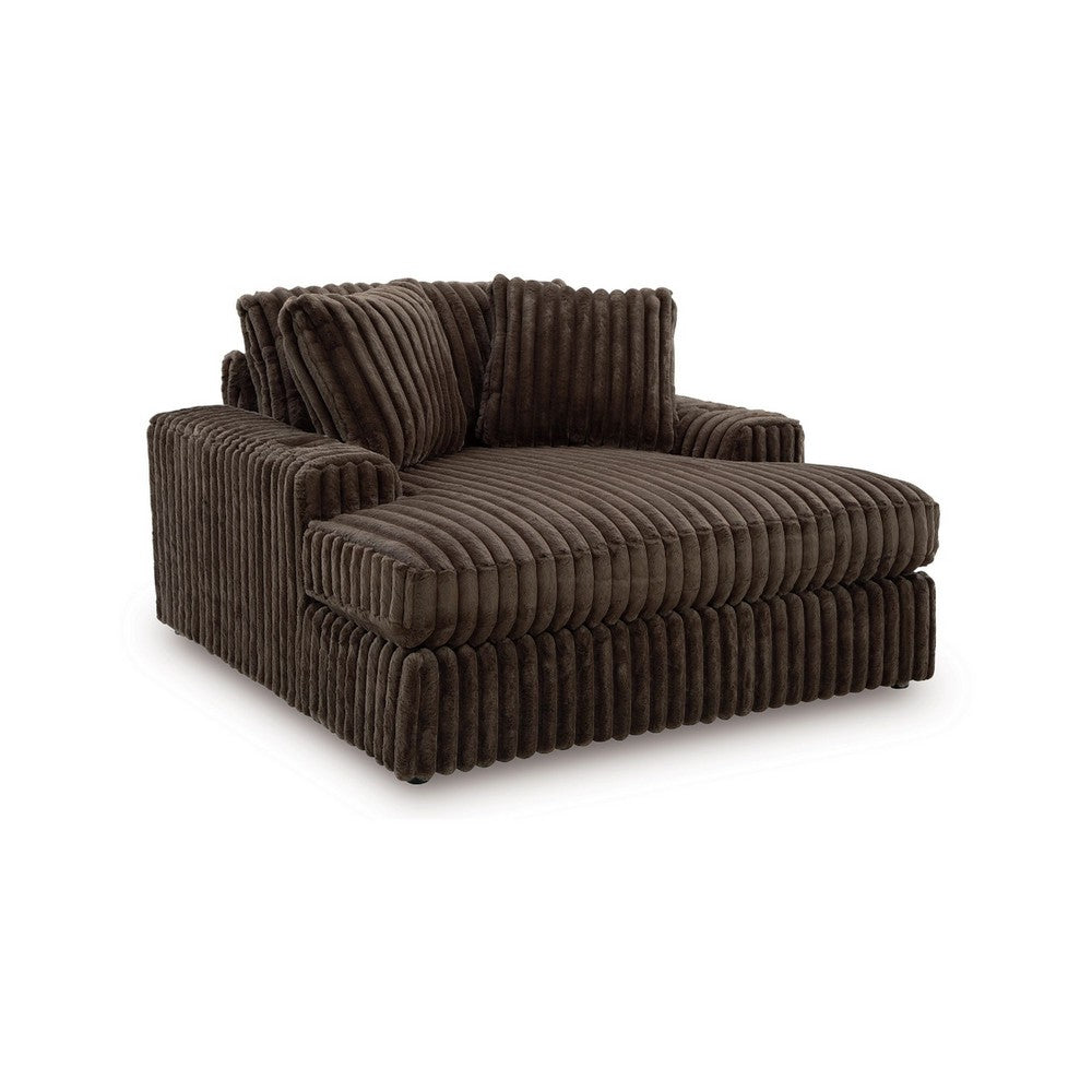 Addy Wide Oversized Lounge Chair | 2 Pillows | Chocolate Brown Corduroy