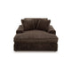 Addy Wide Oversized Lounge Chair | 2 Pillows | Chocolate Brown Corduroy