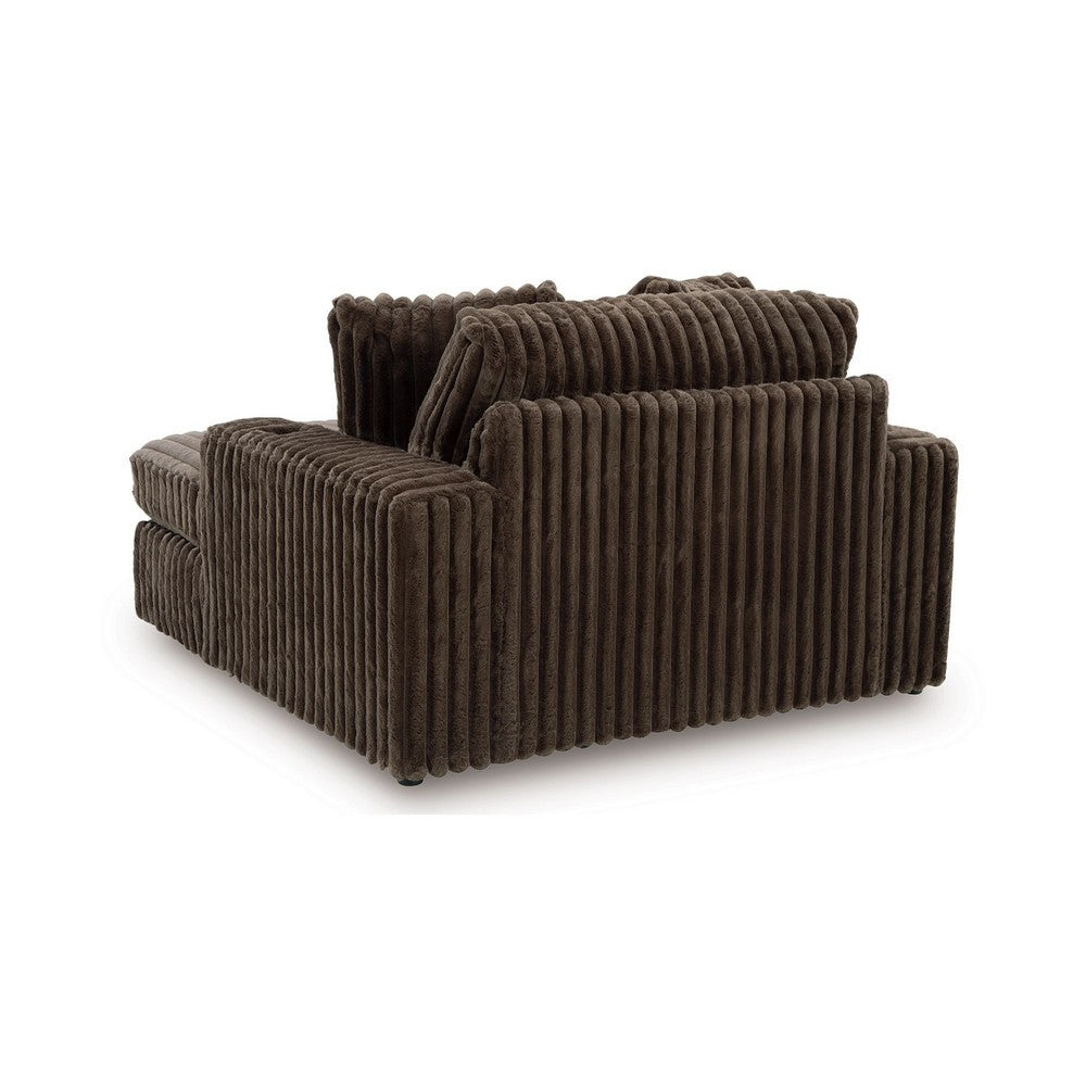 Addy Wide Oversized Lounge Chair | 2 Pillows | Chocolate Brown Corduroy