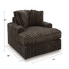 Addy Wide Oversized Lounge Chair | 2 Pillows | Chocolate Brown Corduroy