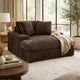 Addy Wide Oversized Lounge Chair | 2 Pillows | Chocolate Brown Corduroy