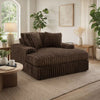 Addy Wide Oversized Lounge Chair | 2 Pillows | Chocolate Brown Corduroy