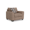 Teu Oversized Armchair | 1 Throw Pillow | Track Arms Suede Taupe Polyester