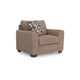 Teu Oversized Armchair | 1 Throw Pillow | Track Arms Suede Taupe Polyester