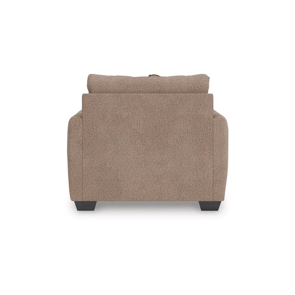 Teu Oversized Armchair | 1 Throw Pillow | Track Arms Suede Taupe Polyester