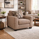 Teu Oversized Armchair | 1 Throw Pillow | Track Arms Suede Taupe Polyester