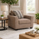 Teu Oversized Armchair | 1 Throw Pillow | Track Arms Suede Taupe Polyester