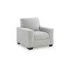Geyn Sofa Armchair | Light Smoke Gray Polyester | Black Faux Wood Legs