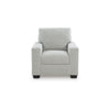Geyn Sofa Armchair | Light Smoke Gray Polyester | Black Faux Wood Legs