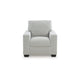 Geyn Sofa Armchair | Light Smoke Gray Polyester | Black Faux Wood Legs