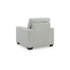 Geyn Sofa Armchair | Light Smoke Gray Polyester | Black Faux Wood Legs